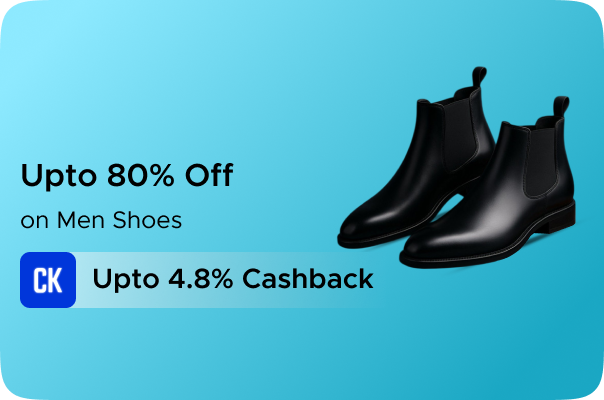 Myntra: Upto 80% Off on Men Shoes + Upto 4.8% CashKaro Cashback